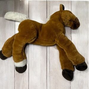 ToysRUs Horse Animal Alley Plush Y2K Stuffed Brown White Vintage 2000 Soft Plush